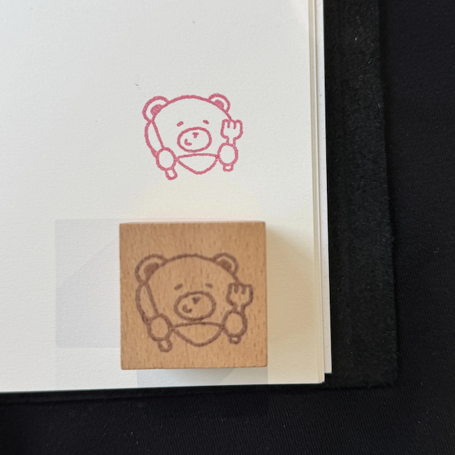 奇思妙想乌卡通小熊系列定制榉木高颜值文艺简约基础百搭手账印章